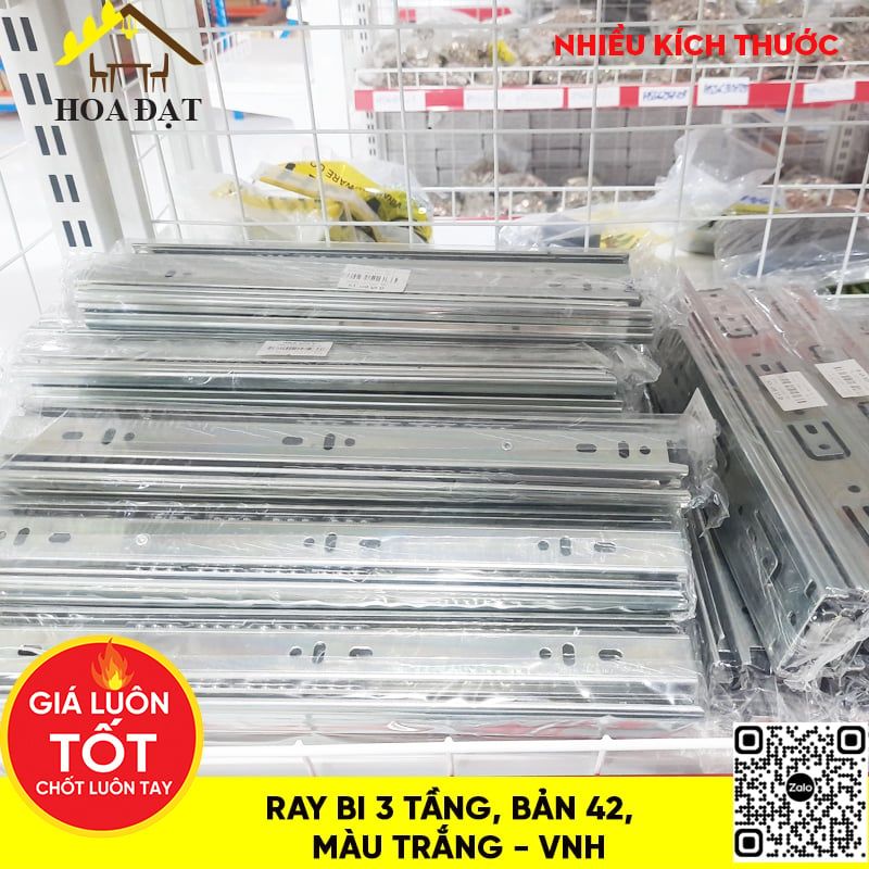 Ray bi 3 tầng Vinahardware, bản 42, màu trắng - VNH-BBS0342250VNH