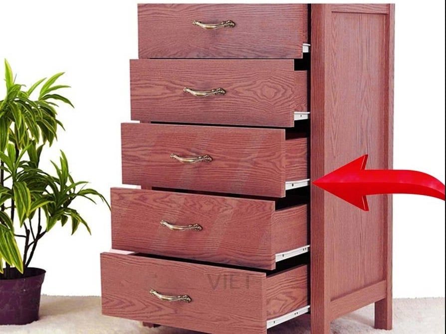 Ray trượt đơn Vinahardware màu trắng-DS300W6