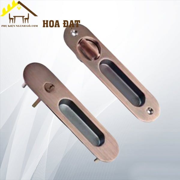 Khóa cửa lùa màu nâu Vinahardware, dài 170mm, ngang 40mm KT17040BR-KT17040BR