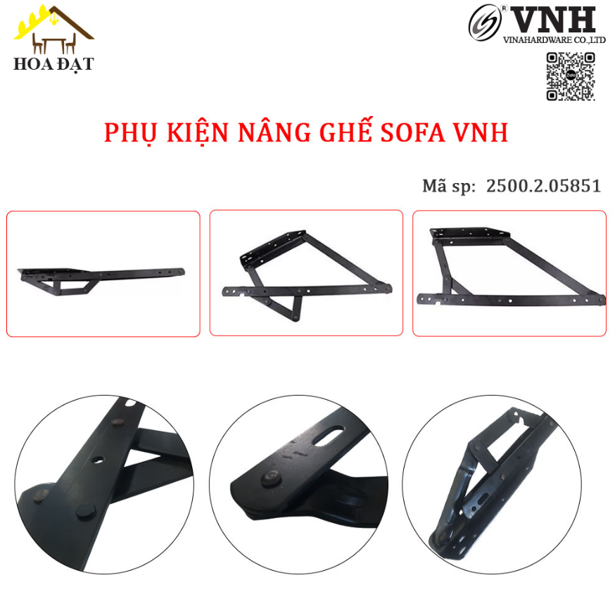 Phụ kiện nâng ghế sofa thành giường không có bánh xe, dài 585mm VNH P4512