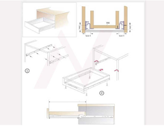 Ray trượt đơn Vinahardware màu trắng-DS300W6