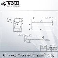 Chân sắt Vinahardware kích thước 60x60x170mm màu trắng VNH TA0192-TA0192