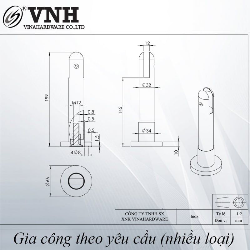 Chân vách ngăn nhà vệ sinh Vinahardware-TA8222U18