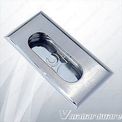 Tay nắm âm ngăn kéo thiết kế vuông Nikel xước Vinahardware loại 64mm VN1 HD0133