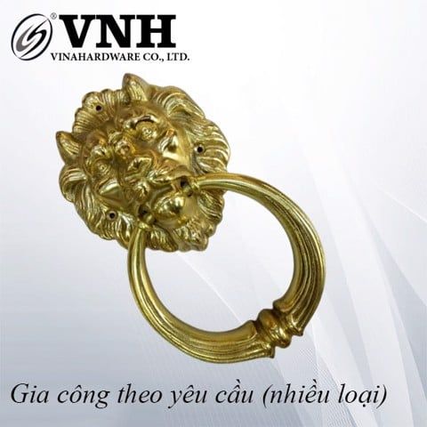 Tay nắm cổng mặt sư tử Vinahardware, đồng thau-HD0304