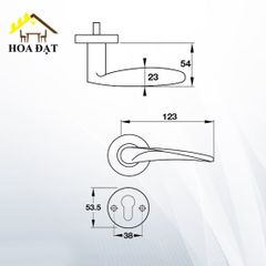 Tay nắm gạt cửa phòng Vinahardware, inox 304 - KT00141I3