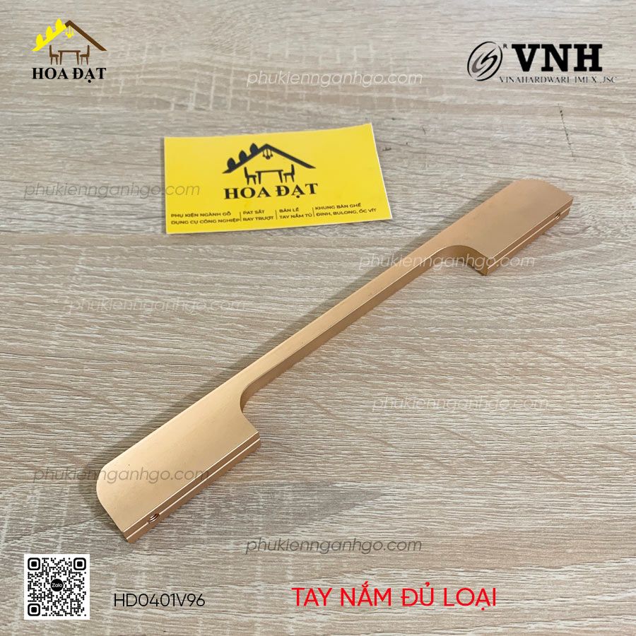 Tay nắm tủ Vinahardware màu vàng mờ-HD0401V96