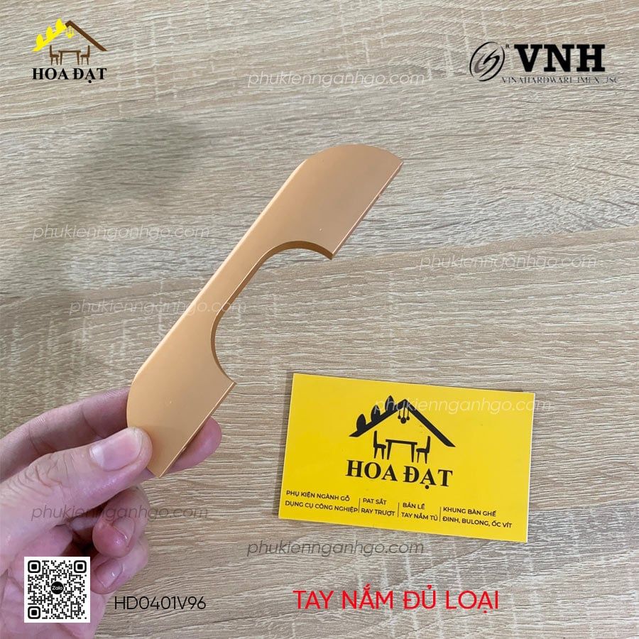 Tay nắm tủ Vinahardware màu vàng mờ-HD0401V96