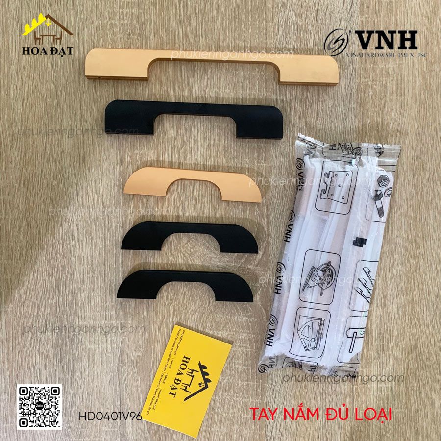 Tay nắm tủ Vinahardware màu vàng mờ-HD0401V96