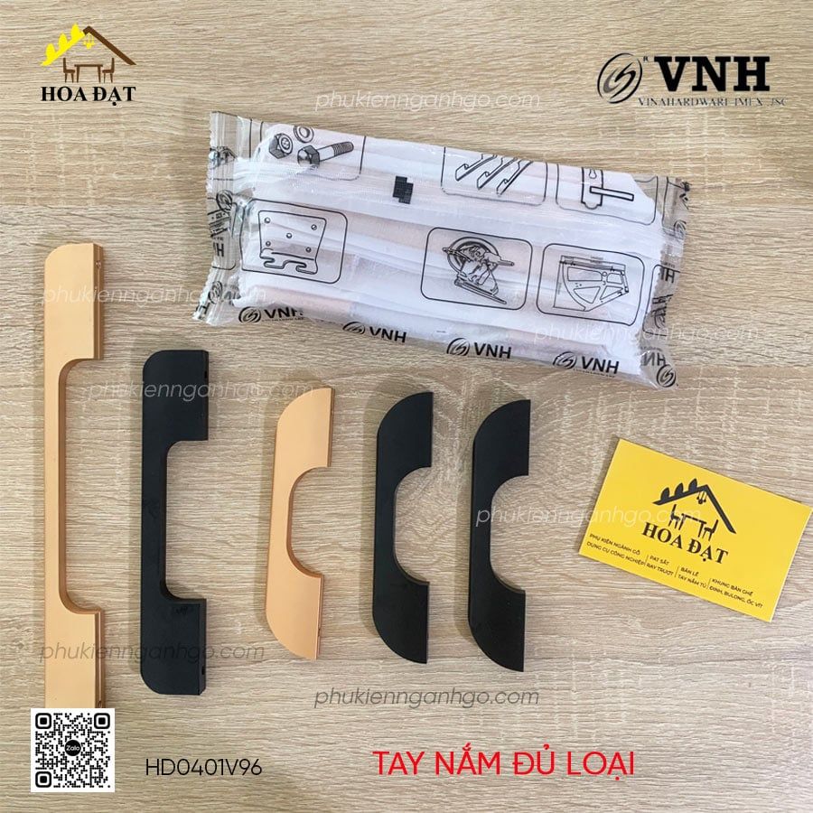 Tay nắm tủ Vinahardware màu vàng mờ-HD0401V96