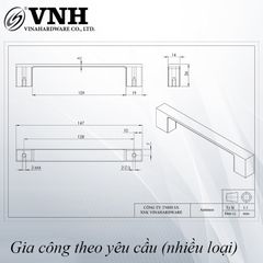 Tay nắm tủ Vinahardware loại 128mm VN1 HD0062-HD0062