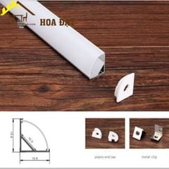 Nẹp nhôm đèn led chữ V Vinahardware loại 15.8mm màu mờ dài m NNV01-NNV01L