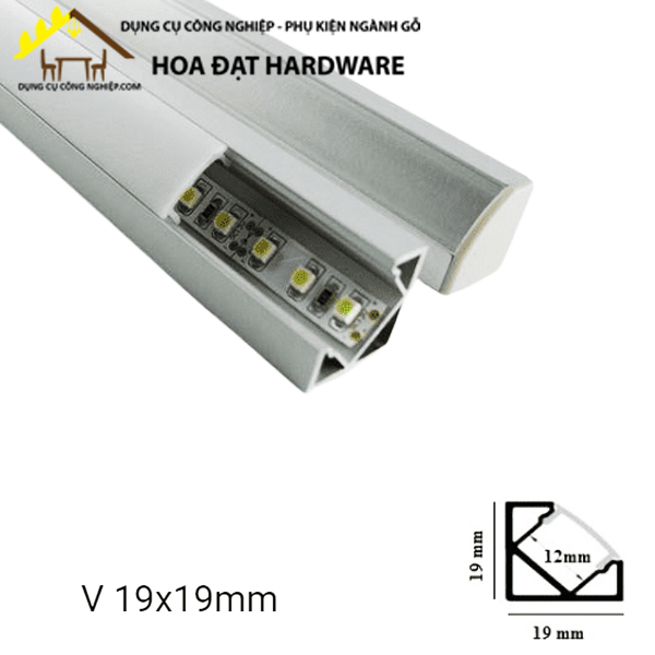 Thanh nhôm đèn led chữ V1919