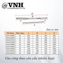 Ray trượt bàn cánh bướm Vinahardware, bản 35mm - ST35600Z1