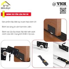 Bánh xe cửa lùa Vinahardware phi 30 CT4357B