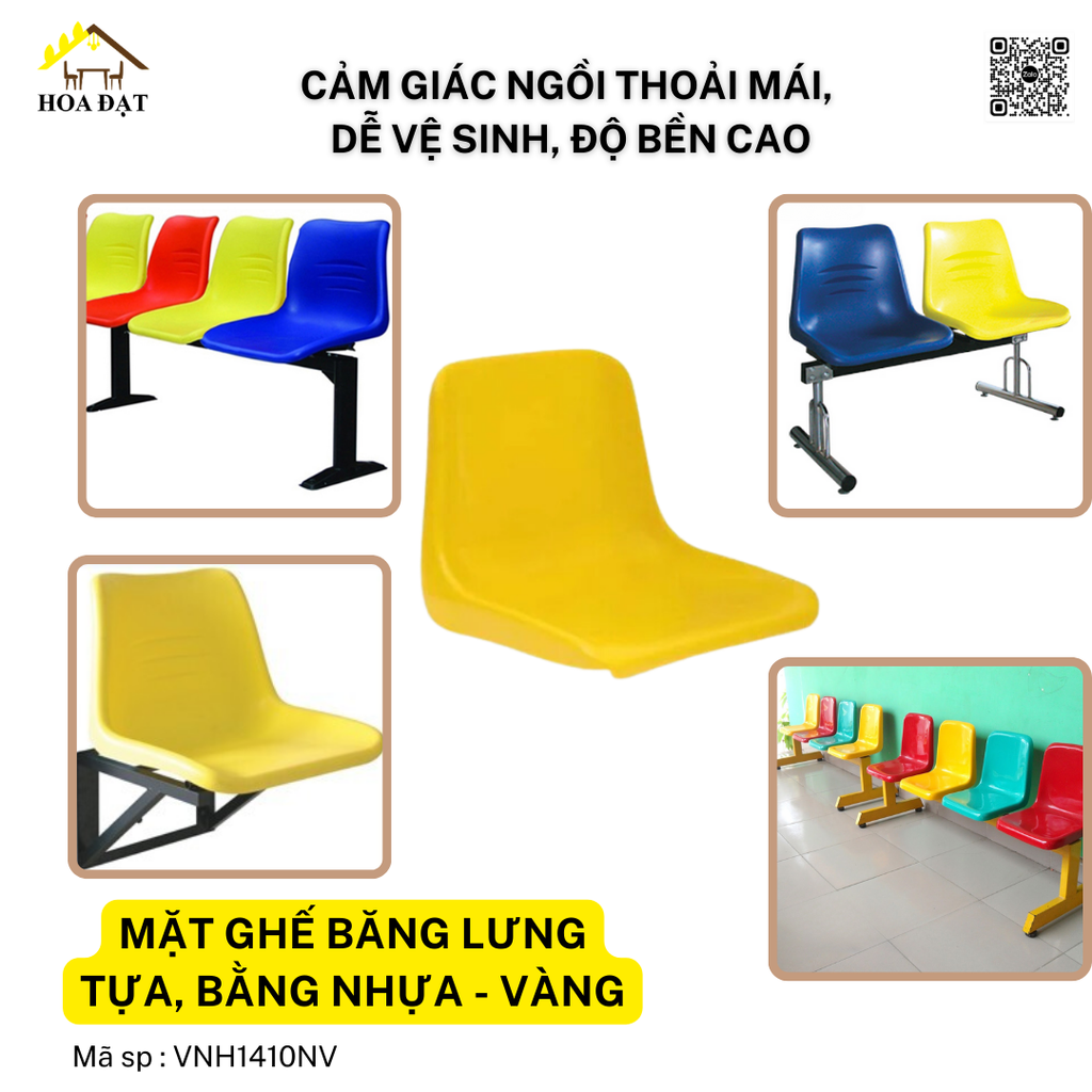 Mặt ghế băng lưng tựa Vinahardware, bằng nhựa - VNH1410NC