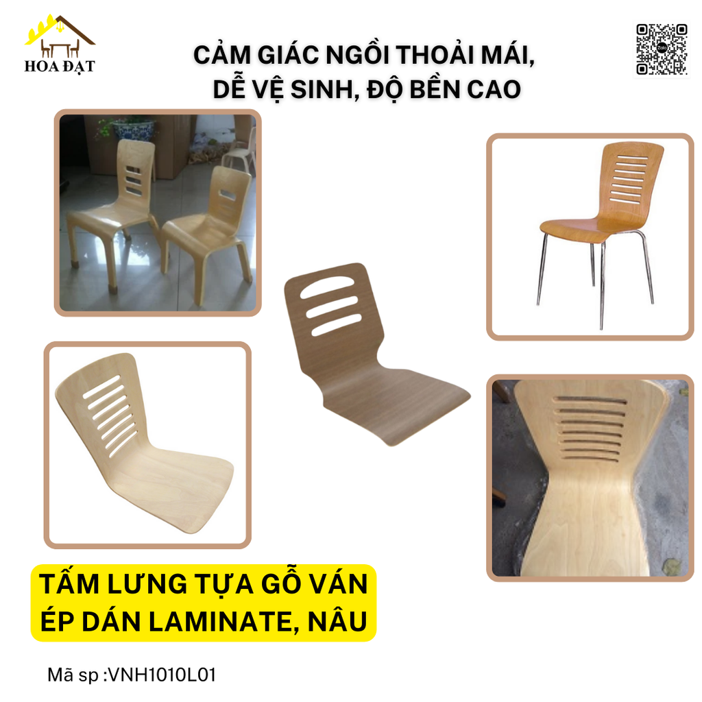 Mặt ghế băng lưng tựa Vinahardware, bằng nhựa - VNH1410NC