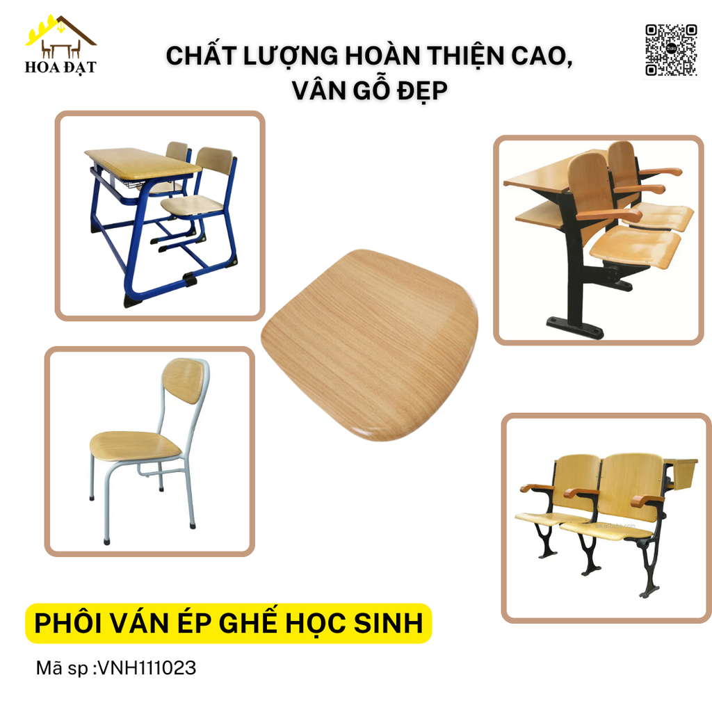 Mặt ghế băng lưng tựa Vinahardware, bằng nhựa - VNH1410NC