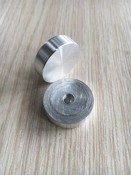 Bas (pát) nhôm đỡ mặt kính dày 7mm phi 30mm ren M8