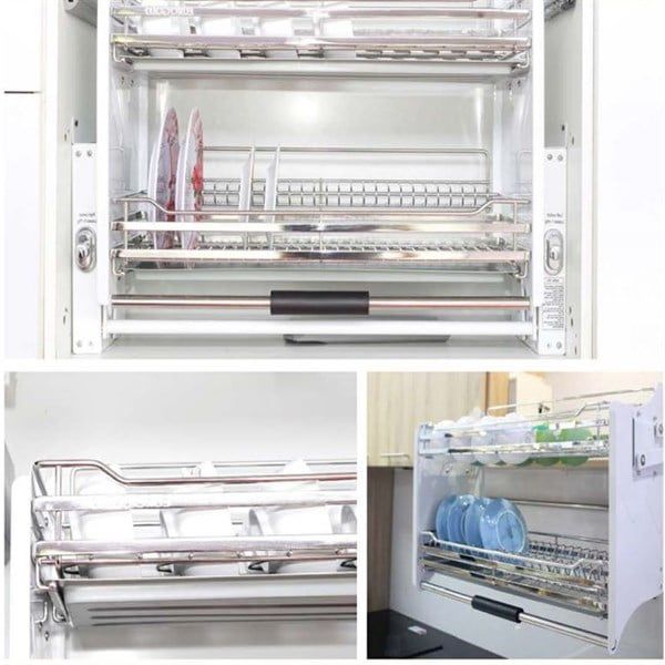 Giá kệ chén đĩa di động inox mờ Vinahardware, nhiều loại kích thước, VNR - VNH000132