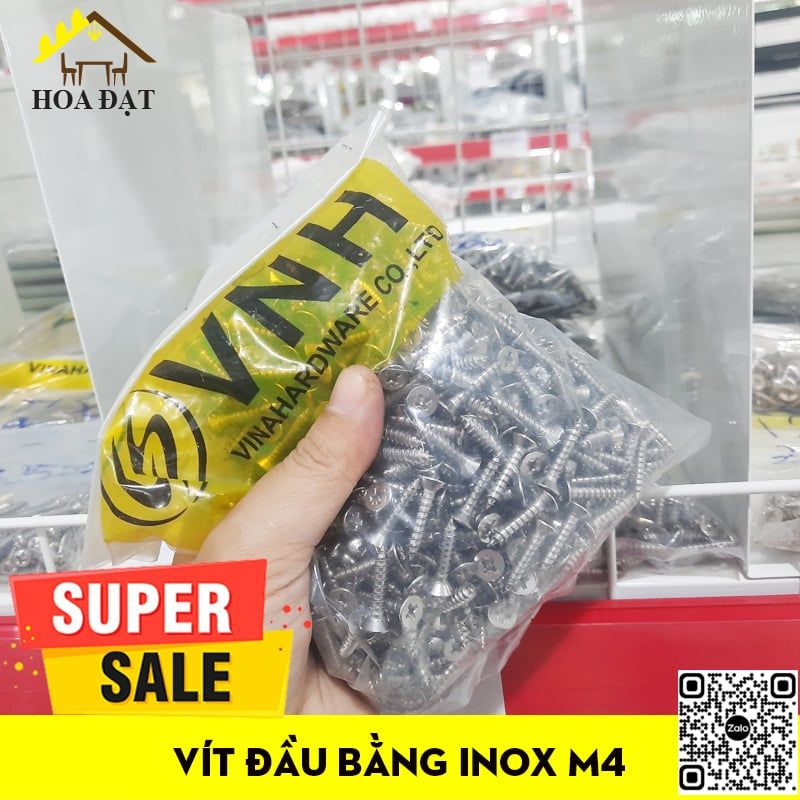 Vít đầu bằng răng nhuyễn Vinahardware loại M3, M4, M5, M7 inox 304 - HDSB329-ZS420I