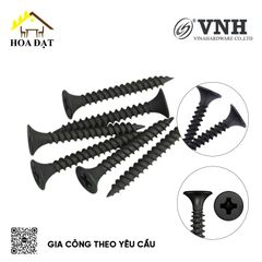 Vít đầu bằng răng thưa, thân ốm M4, màu đen - VG420B23T