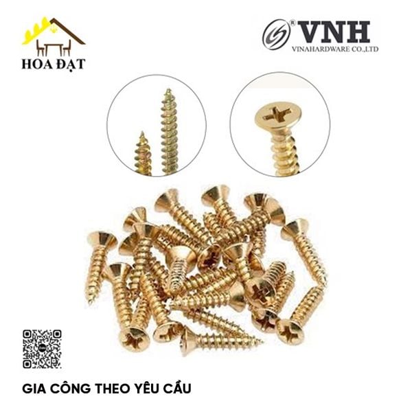 Vít đầu bằng răng nhuyễn M2, màu vàng - ZS212Y