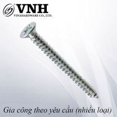 Vít đầu bằng răng nhuyễn Vinahardware loại M3, M3.5, M4, M5 màu trắng