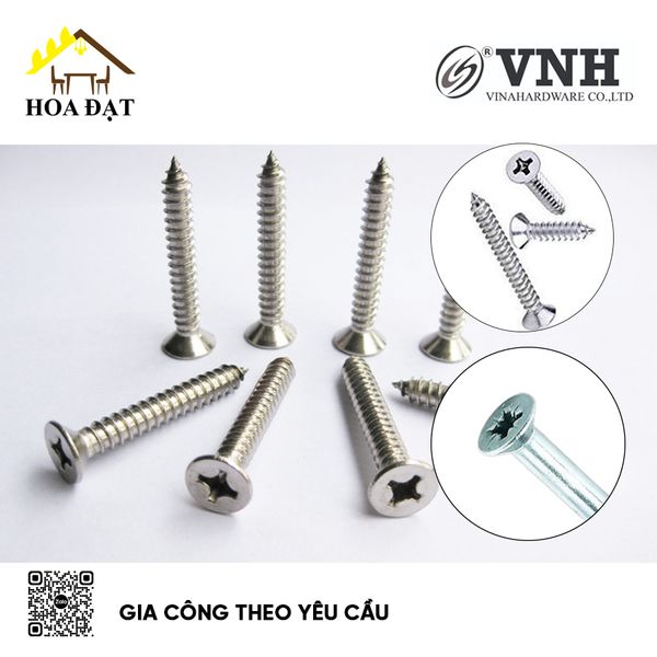 Vít đầu bằng răng nhuyễn M6, màu trắng-ZS625SN