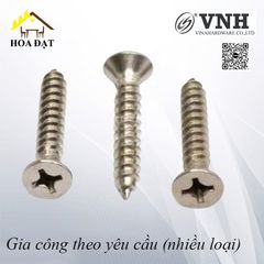 Vít đầu bằng ren nhuyễn Vinahardware loại M2, M4, màu niken