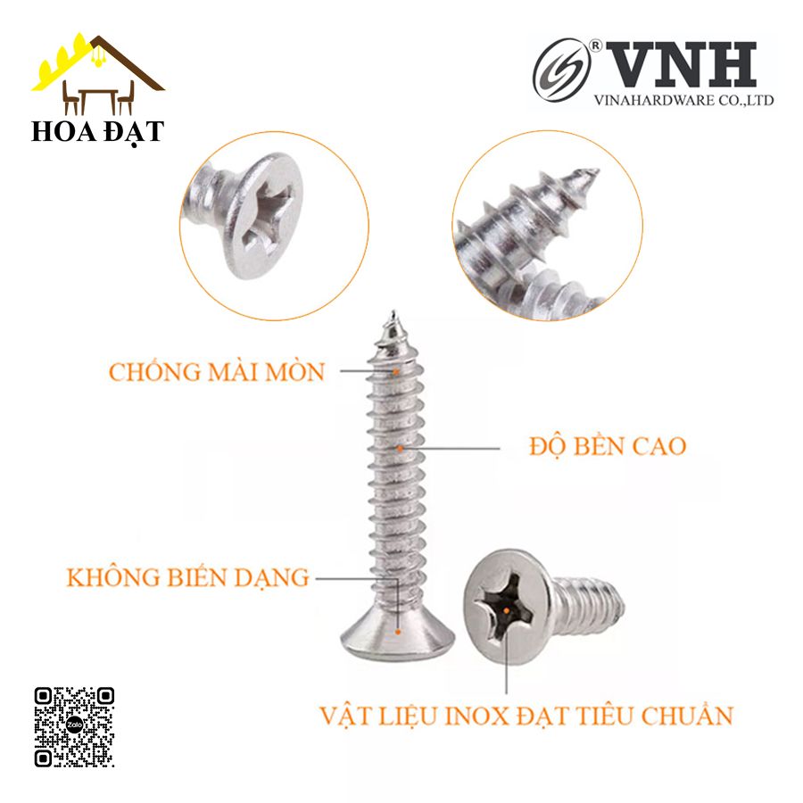 Vít đầu bằng ren nhuyễn M4, màu niken