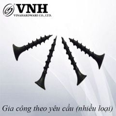 Vít gỗ đầu bằng răng thưa Vinahardware M3.5, M4, màu đen-ZS415B30