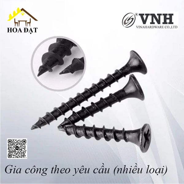 Vít đầu bằng răng thưa, thân ốm M4, hàng phôi - VG440TP