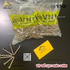 Vít gỗ lục giác chìm Vinahardware kích thước 6x50mm màu nikel, VGLGC650N-VGLGC650N