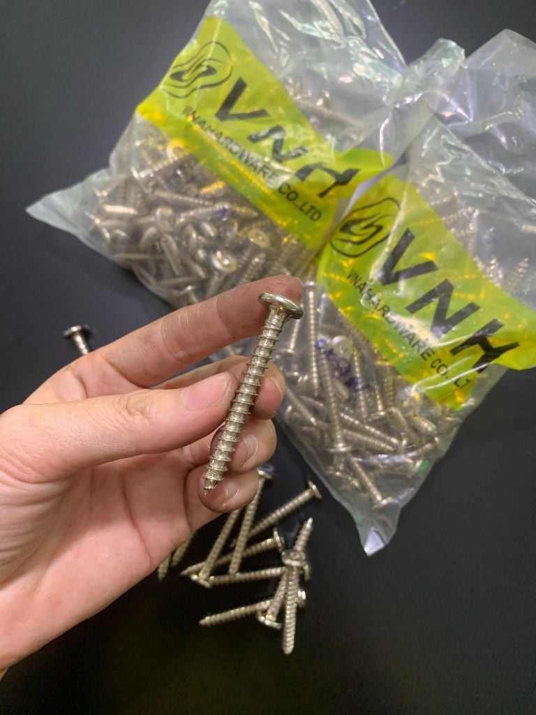 Vít gỗ lục giác chìm Vinahardware kích thước 6x50mm màu nikel, VGLGC650N-VGLGC650N