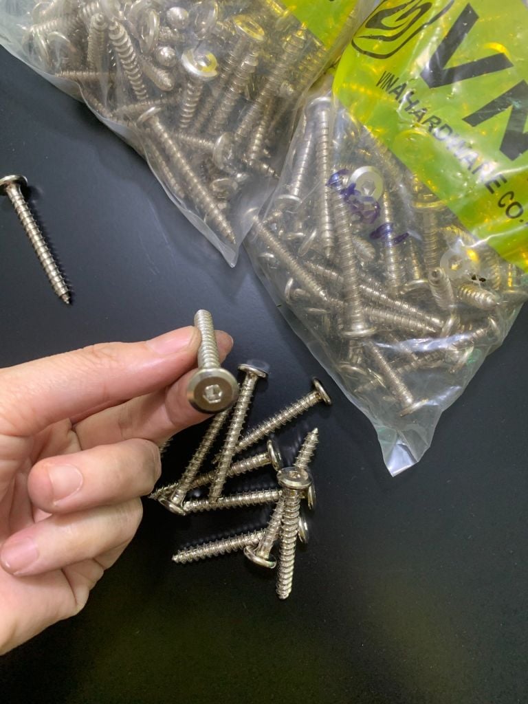 Vít gỗ lục giác chìm Vinahardware kích thước 6x50mm màu nikel, VGLGC650N-VGLGC650N