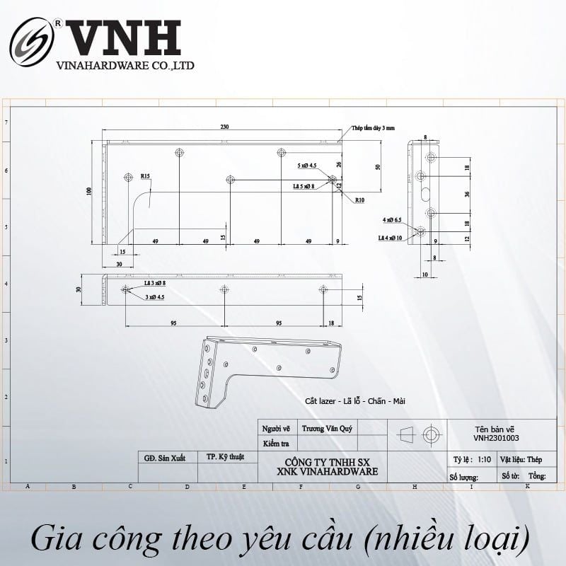 Pat (Bas) sắt bàn trang điểm Vinahardware, sơn đen mờ - VNH4501013