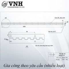 Bản lề lá piano Vinahardware bản 37mm, inox 201-VNH37250