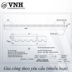 Bản lề lá piano Vinahardware bản 37mm, inox 201-VNH37250