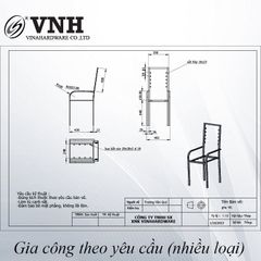 Khung ghế lưng tựa Vinahardware, sơn đen - VNH440405