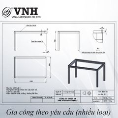 Khung bàn sắt Vinahardware, sơn đen - VNH800720