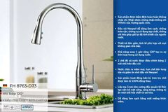 Vòi nước Vinahardware inox 304, có dây rút - VNH119I