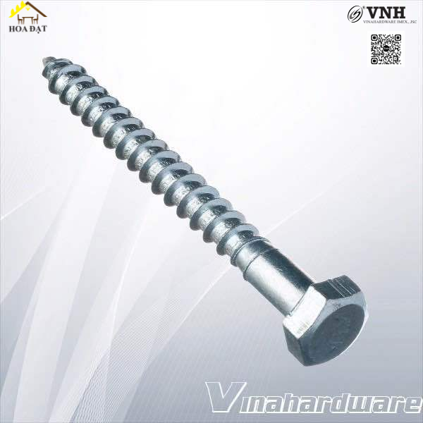 Vít phong M8 đầu lục giác ngoài Vinahardware, xi crom 3+ -ZP8100CR