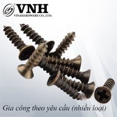 Vít đầu bằng răng nhuyễn Vinahardware loại  M2, M3, màu giả cổ - ZS312Y23