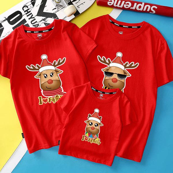 Áo gia đình Noel màu hồng dáng áo phông