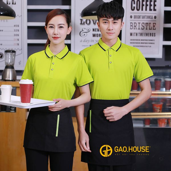 đồng phục nhà hàng  - khách sạn màu xanh lá