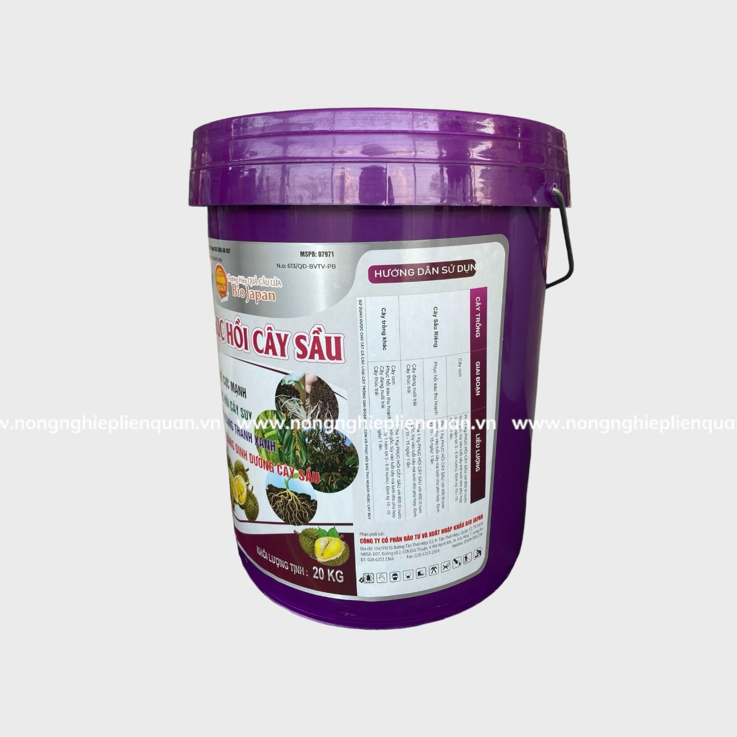 XÔ PHỤC HỒI SẦU RIÊNG (20KG)