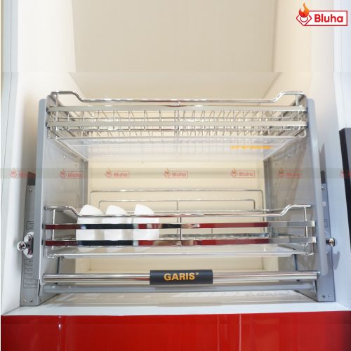 Giá bát đĩa nâng hạ Garis nan vuông, mạ chrome