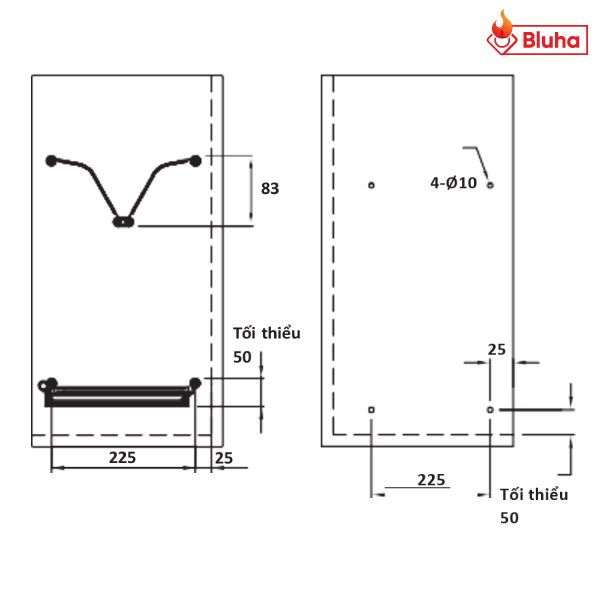 Rổ chén đĩa cố định Hafele Cucina Presto không có khung