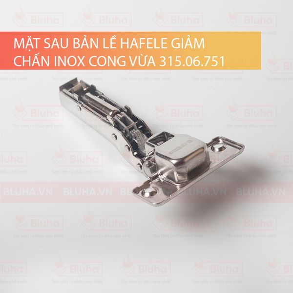 Bản lề Hafele giảm chấn  inox  cong vừa SUS304 315.06.751( đã gồm đế)